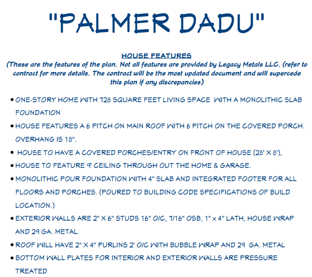Palmer House Plan